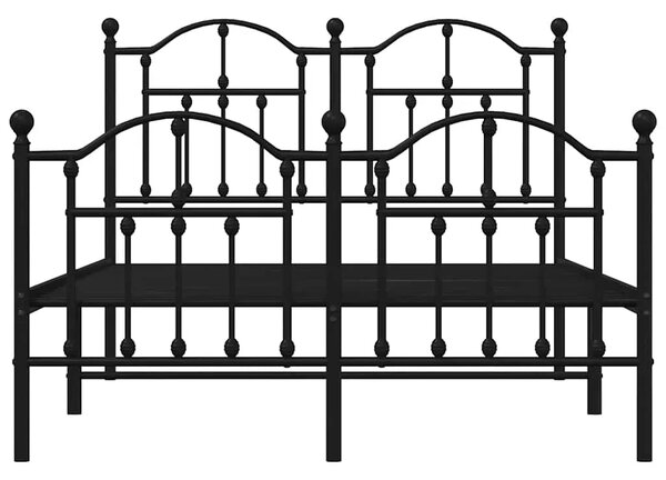 Metalni okvir kreveta uzglavlje i podnožje crni 120x200 cm - Crna 120 x 200 cm s uzglavljem i podnožjem Crna