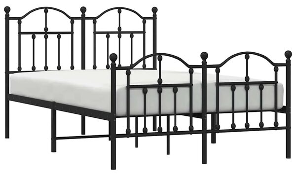 Metalni okvir kreveta uzglavlje i podnožje crni 120x200 cm - Crna 120 x 200 cm s uzglavljem i podnožjem Crna