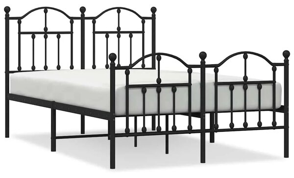 Metalni okvir kreveta uzglavlje i podnožje crni 120x200 cm - Crna 120 x 200 cm s uzglavljem i podnožjem Crna