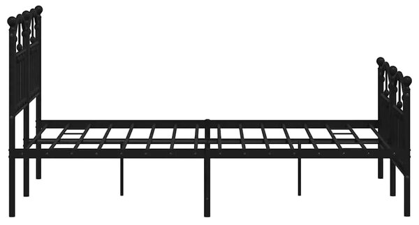 Metalni okvir kreveta uzglavlje i podnožje crni 120x200 cm - Crna 120 x 200 cm s uzglavljem i podnožjem Crna