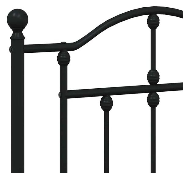 Metalni okvir kreveta uzglavlje i podnožje crni 120x200 cm - Crna 120 x 200 cm s uzglavljem i podnožjem Crna