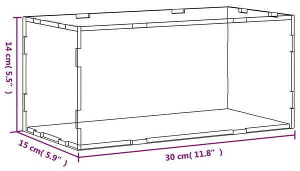 Kutija za izlaganje prozirna 30x15x14 cm akrilna - 30 x 15 x 14 cm 30 x 15 x 14 cm