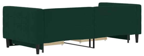 Dnevni krevet na razvlačenje tamnozeleni 90 x 200 cm baršunasti - Tamnozelena 90 x 200 cm s krevetom na izvlačenje i ladicom Tam