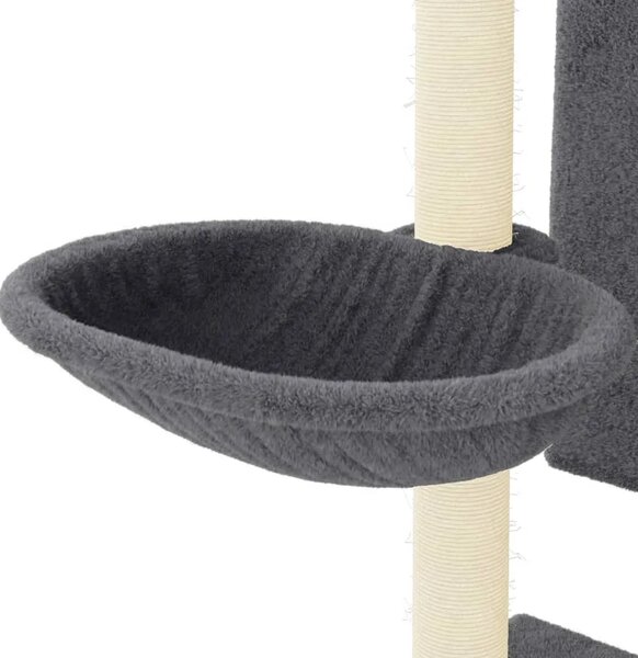 Penjalica za mačke - Kuća za mačke - Grebalica sa stupovima za grebanje tamnosiva 130 5 cm - Tamno siva Tamno siva