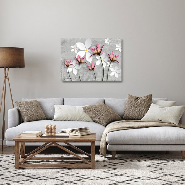 Staklena slika cvjetne apstrakcije (70x50 cm)