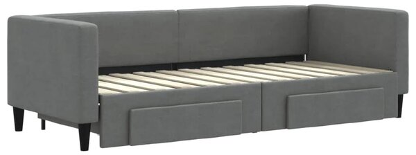 Dnevni krevet na razvlačenje i ladice tamnosivi 80x200 cm - Tamno siva 80 x 200 cm s krevetom na izvlačenje i ladicom Tamno siva