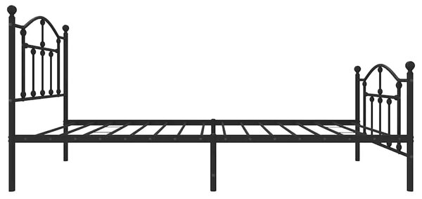 Metalni okvir kreveta uzglavlje i podnožje crni 90 x 200 cm - Crna 90 x 200 cm s uzglavljem i podnožjem Crna