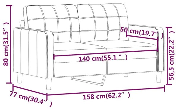 Dvosjed od tkanine crvena boja vina 140 cm - boja crnog vina 140 cm Boja crnog vina 140 cm