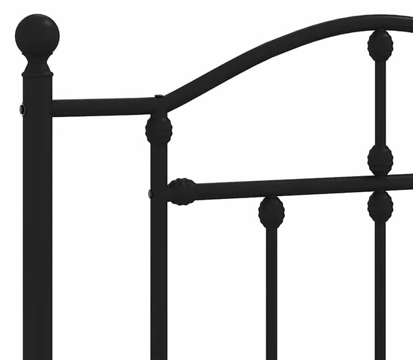 Metalni okvir kreveta uzglavlje i podnožje crni 90 x 200 cm - Crna 90 x 200 cm s uzglavljem i podnožjem Crna