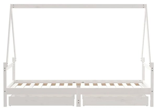 Okvir za dječji krevet s ladicama bijeli 80x200 cm od borovine - Bijela 80 x 200 cm Bijela 80 x 200 cm