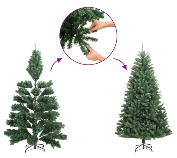 Umjetno božićno drvce sa šarkama i stalkom zeleno 180 cm - Zelena 180 cm 1 Osnovni