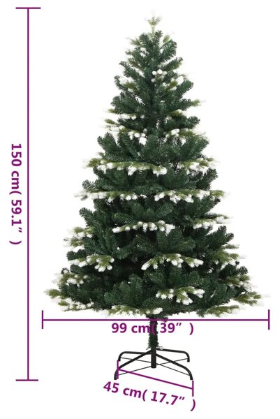 Umjetno božićno drvce sa šarkama i snijegom 150 cm - 150 cm 1 Osnovni 1