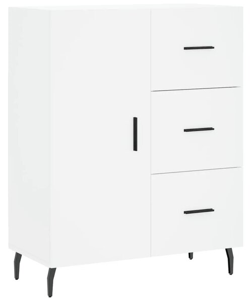 Visoka komoda bijela 69 5x34x180 cm konstruirano drvo - Bijela 1 1 vrata 3 ladice Bijela