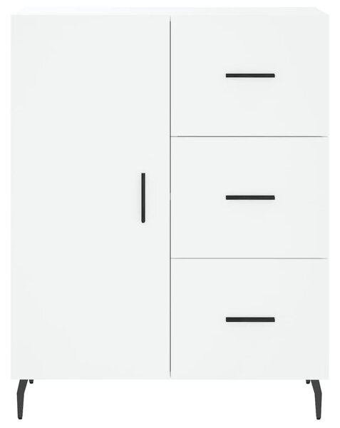 Visoka komoda bijela 69 5x34x180 cm konstruirano drvo - Bijela 1 1 vrata 3 ladice Bijela