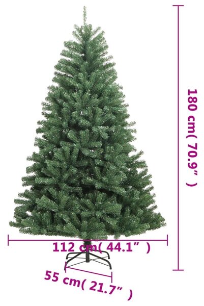 Umjetno božićno drvce sa šarkama i stalkom zeleno 180 cm - Zelena 180 cm 1 Osnovni
