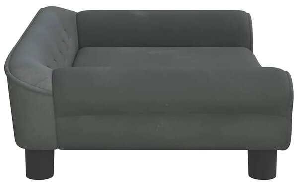 Krevet za pse tamnosivi 70 x 48 x 22 cm baršunasti - Tamno siva 70 x 48 x 22 cm Tamno siva 70 x 48 x 22 cm