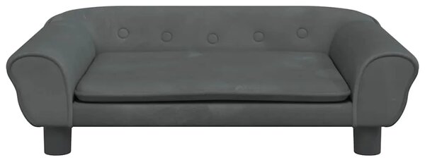 Krevet za pse tamnosivi 70 x 48 x 22 cm baršunasti - Tamno siva 70 x 48 x 22 cm Tamno siva 70 x 48 x 22 cm