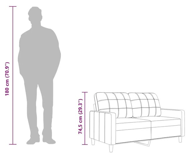Dvosjed od tkanine tamnosivi 140 cm - Tamno siva 140 cm Tamno siva 140 cm