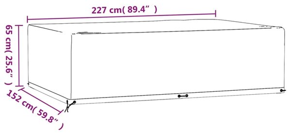 Navlake za vrtni namještaj 2 kom 227 x 152 x 65 cm pravokutne - 227 x 152 x 65 cm 2 227 x 152 x 65 cm 2