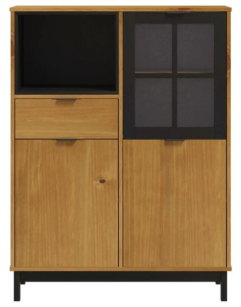 Visoka komoda sa staklenim vratima FLAM 92x40x122 5 cm borovina