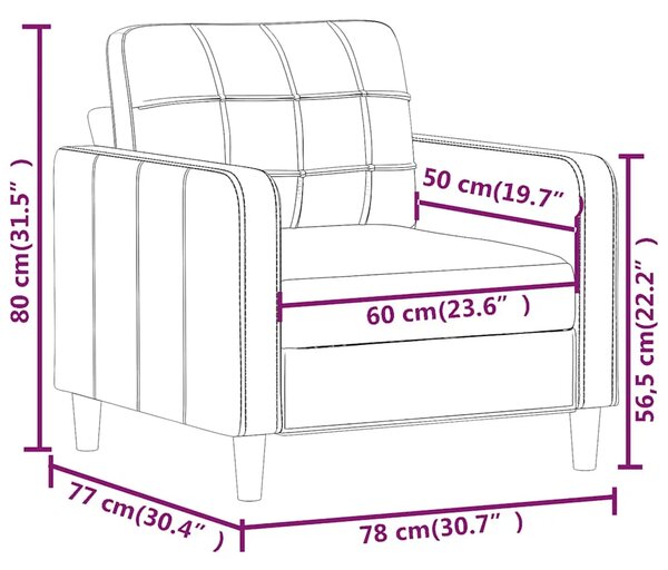 Fotelja crvena boja vina 60 cm od tkanine - boja crnog vina 60 cm Boja crnog vina 60 cm