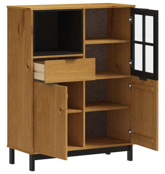 Visoka komoda sa staklenim vratima FLAM 92x40x122 5 cm borovina