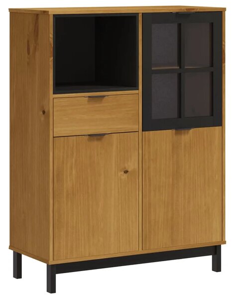 Visoka komoda sa staklenim vratima FLAM 92x40x122 5 cm borovina