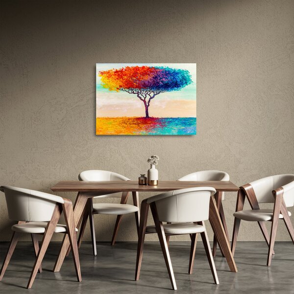 Staklena slika naslikanog stabla (70x50 cm)