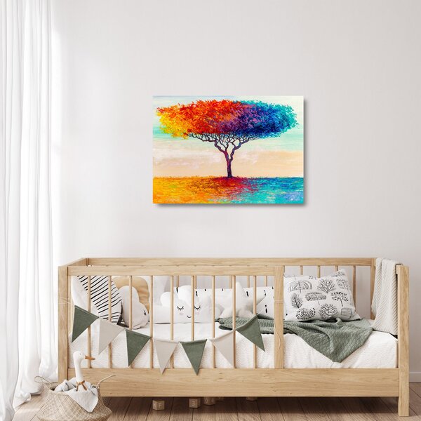 Staklena slika naslikanog stabla (70x50 cm)