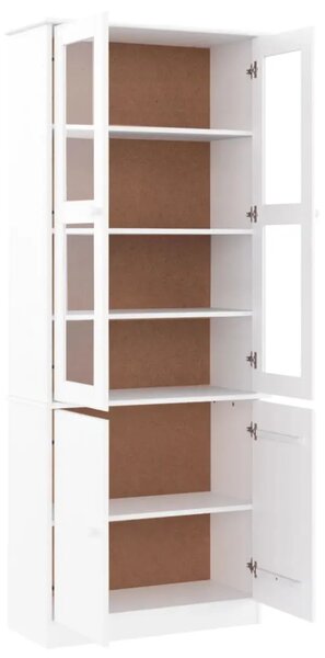 Staklena vitrina ALTA bijela 77x35x186 5 cm od masivne borovine - Bijela 1 Bijela