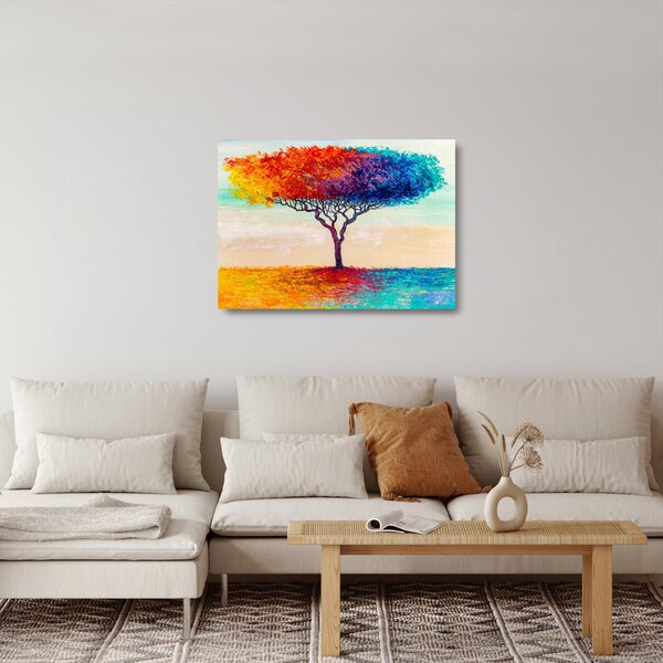 Staklena slika naslikanog stabla (70x50 cm)