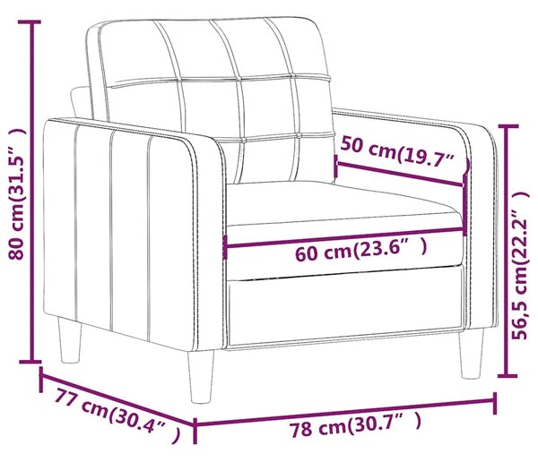 Fotelja svjetlosiva 60 cm od tkanine - Svjetlosiva 60 cm Svjetlosiva 60 cm