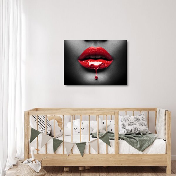 Staklena slika ženskih usana (70x50 cm)