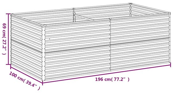 Povišena gredica - Vrtna gredica 196 x 100 x 69 cm od čelika COR-TEN - 196 x 100 x 69 cm 1 Otporni čelik 196 x 100 x 69 cm