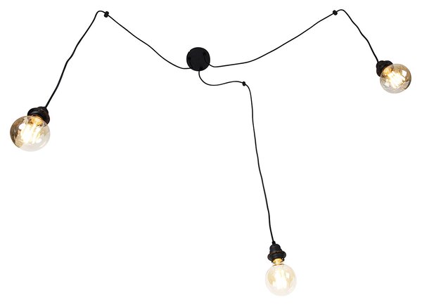 Industrijska viseća lampa crna 3-light - Cava