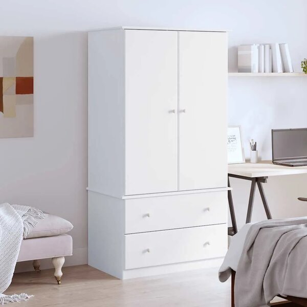 Ormar ALTA bijeli 90 x 55 x 170 cm od masivne borovine - Bijela 1 1 Bijela