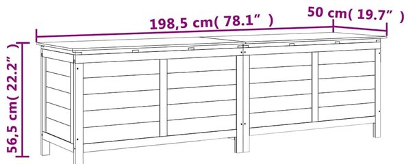 Vrtna kutija za pohranu bijela 198 5x50x56 5cm masivna jelovina - Bijela 198.5 x 50 x 56.5 cm Bijela 198.5 x 50 x 56.5 cm