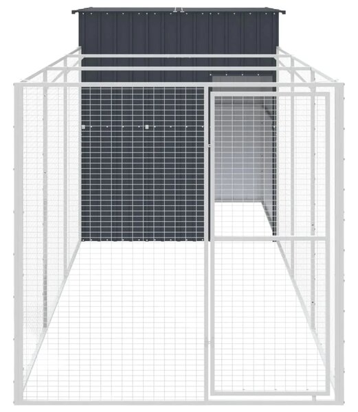Kućica za pse s igralištem antracit 165 x 455 x 181 cm čelična - Antracit 165 x 455 x 181 cm Antracit 165 x 455 x 181 cm