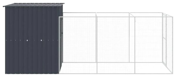 Kućica za pse s igralištem antracit 165 x 455 x 181 cm čelična - Antracit 165 x 455 x 181 cm Antracit 165 x 455 x 181 cm