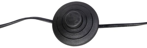 Podna lampa crna s crvenim sjenilom u obliku paunovog repa 40 cm - Classico