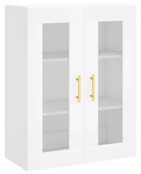 Visoka komoda bijela 69 5x34x180 cm konstruirano drvo - Bijela 1 2 vrata 2 ladice Bijela