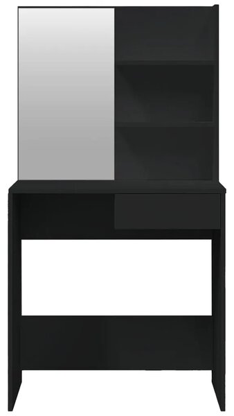 Toaletni stolić s ogledalom crni 74 5 x 40 x 141 cm - Crna 1 Crna