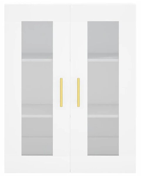 Visoka komoda bijela 69 5x34x180 cm konstruirano drvo - Bijela 1 2 vrata 2 ladice Bijela