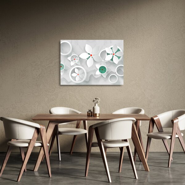 Staklena slika cvjetne apstrakcije (70x50 cm)