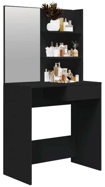 Toaletni stolić s ogledalom crni 74 5 x 40 x 141 cm - Crna 1 Crna