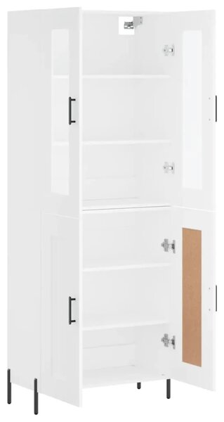Visoka komoda bijela 69 5x34x180 cm konstruirano drvo - Bijela 1 2 drvena vrata Bijela