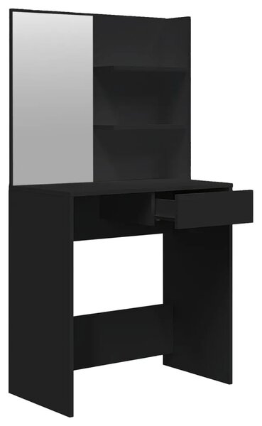 Toaletni stolić s ogledalom crni 74 5 x 40 x 141 cm - Crna 1 Crna