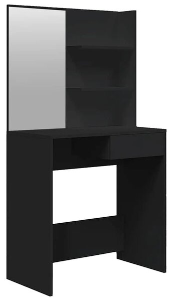 Toaletni stolić s ogledalom crni 74 5 x 40 x 141 cm - Crna 1 Crna