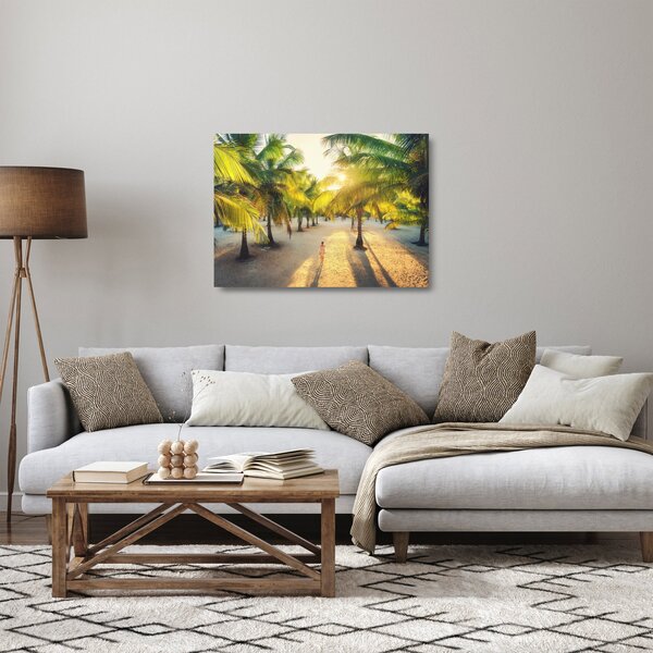 Staklena slika - Žena i palme (70x50 cm)