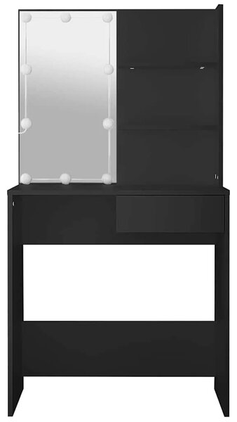 Toaletni stolić s LED svjetlima crni 74 5 x 40 x 141 cm - Crna 1 Crna